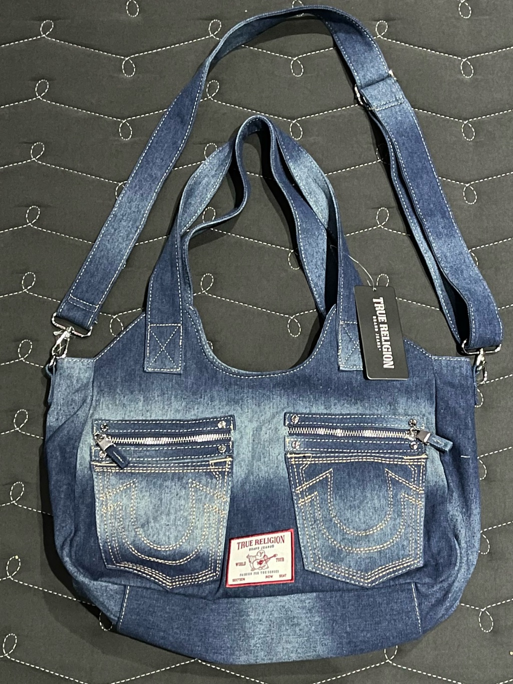 True Religion Denim Shoulder Tote Bag